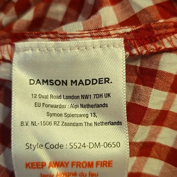 DAMSON MADDER Dakota Red Gingham Bow Midi Dress EU 8/US 4 - Picture 11 of 13